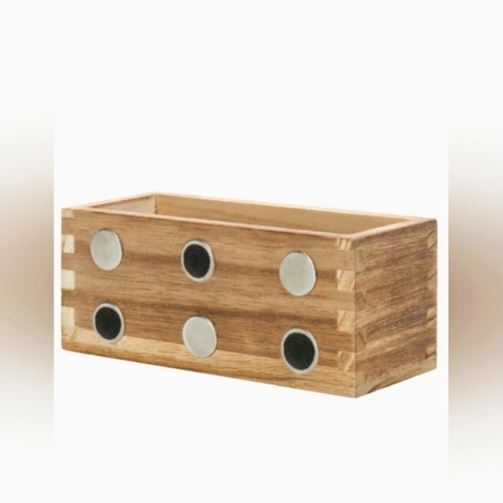 MyGift Rustic Torched Wood Magnetic Organizer Bin